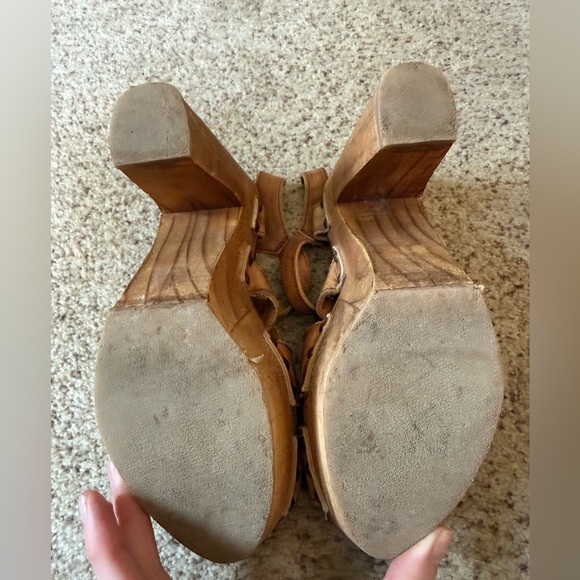 Bed Stu Melissa Brown Leather Sandals Size 10 Boho Summer Wooden - Picture 7 of 7
